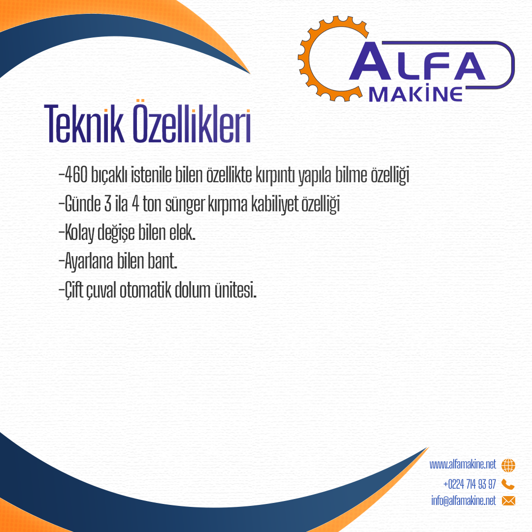 Otomatik Sünger Kırpıntı Makinası