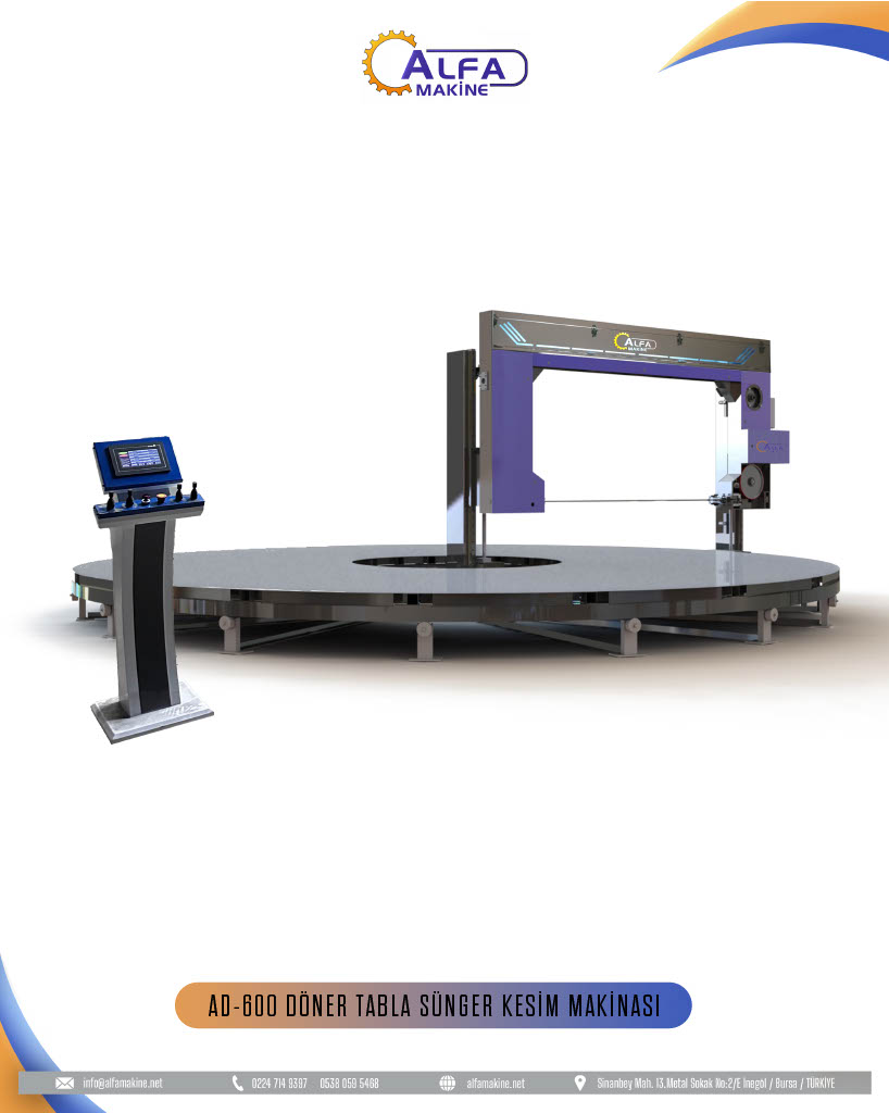 Otomatik Döner Tabla  Sünger Kesim Makinası